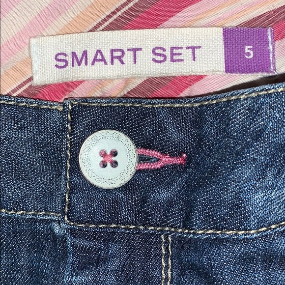 VTG Smart Set Juniors Classic Dark Blue Denim Jean Skirt Size 5 - Picture 5 of 5